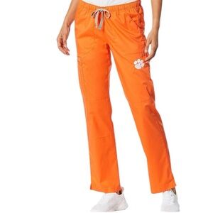 Orange Scrub Pants XL Unisex Drawstring Embroidered Paw Logo NWT Medical Nurse